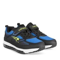 Baskets NOIR Garçon Motif Uni Scratch + Elastique