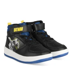 Baskets NOIR Garçon Motif Uni Scratch + Elastique