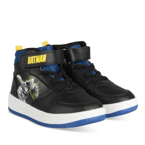 Baskets NOIR Garçon Motif Uni Scratch + Elastique