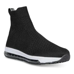 Baskets NOIR Garçon Motif Uni A Enfiler