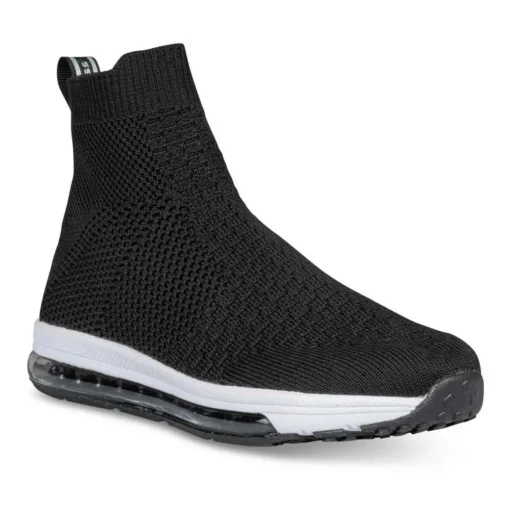 Baskets NOIR Garçon Motif Uni A Enfiler