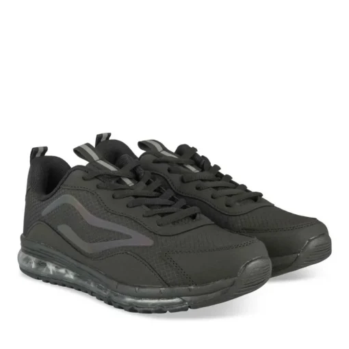 Baskets NOIR Garçon Motif Uni Lacets
