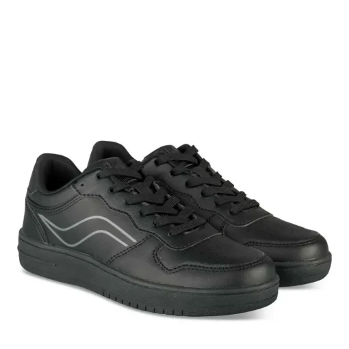 Baskets NOIR Garçon Motif Uni Lacets