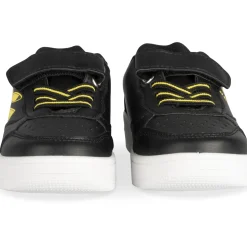 Baskets NOIR Garçon Motif Uni Scratch + Elastique