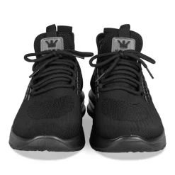 Baskets NOIR Garçon Motif Uni Lacets