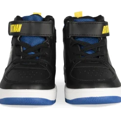 Baskets NOIR Garçon Motif Uni Scratch + Elastique