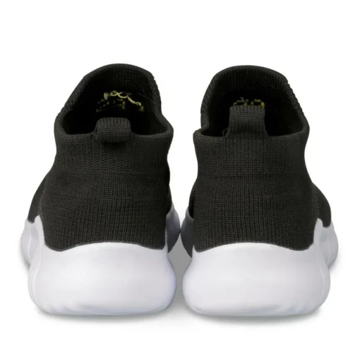 Baskets NOIR Garçon Motif Uni A Enfiler