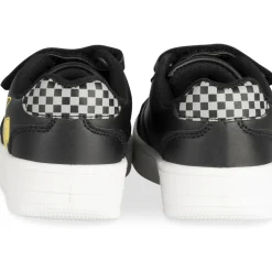 Baskets NOIR Garçon Motif Uni Scratch + Elastique