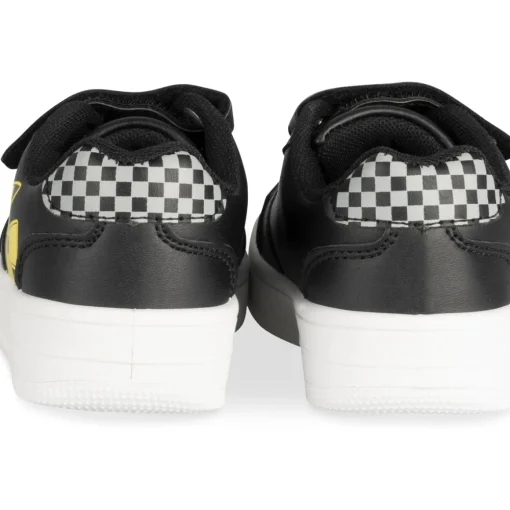 Baskets NOIR Garçon Motif Uni Scratch + Elastique