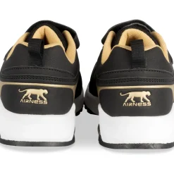 Baskets NOIR Garçon Motif Uni Scratch + Elastique