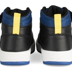 Baskets NOIR Garçon Motif Uni Scratch + Elastique
