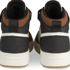 Baskets NOIR Garçon Motif Uni Scratch + Elastique