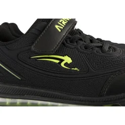 Baskets NOIR Garçon Motif Uni Scratch + Elastique