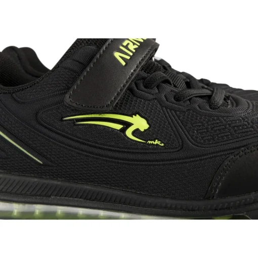 Baskets NOIR Garçon Motif Uni Scratch + Elastique