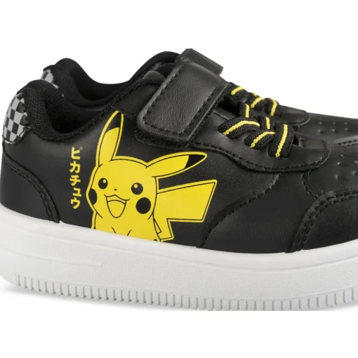 Baskets NOIR Garçon Motif Uni Scratch + Elastique