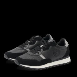 Baskets NOIR Homme CUIR Motif Uni Lacets