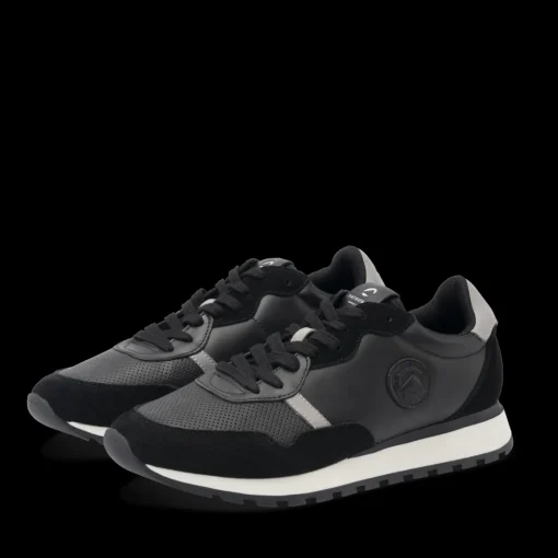 Baskets NOIR Homme CUIR Motif Uni Lacets