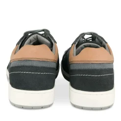 Baskets NOIR Homme CUIR Motif Uni Lacets