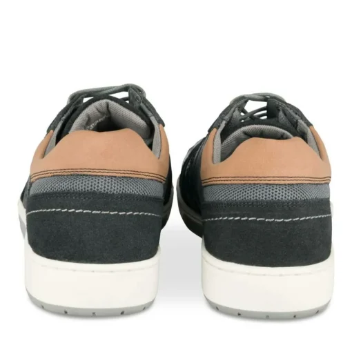Baskets NOIR Homme CUIR Motif Uni Lacets