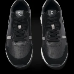 Baskets NOIR Homme CUIR Motif Uni Lacets