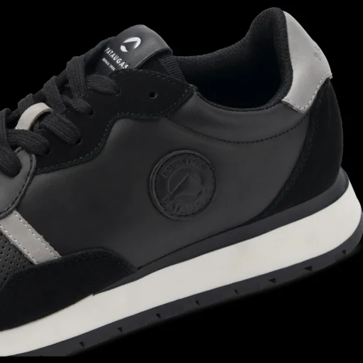 Baskets NOIR Homme CUIR Motif Uni Lacets