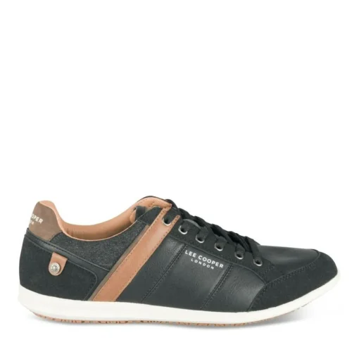 Baskets NOIR Homme Motif Uni Lacets