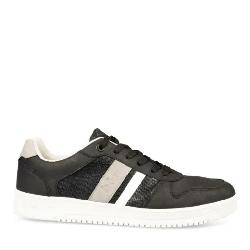 Baskets NOIR Homme Motif Uni Lacets