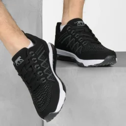 Baskets NOIR Homme Motif Uni Lacets