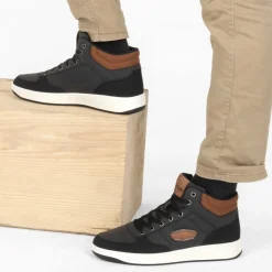 Baskets NOIR Homme Motif Uni Lacets