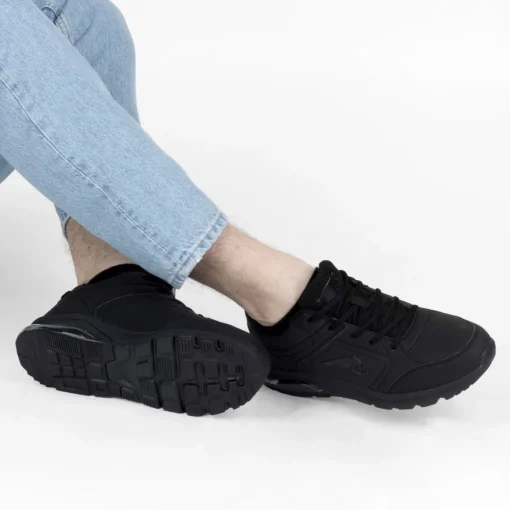 Baskets NOIR Homme Motif Uni Lacets