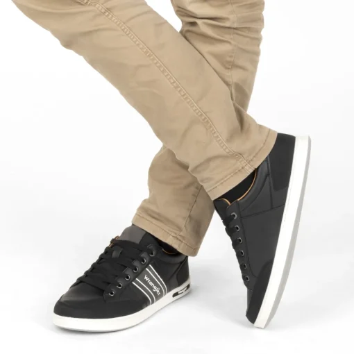 Baskets NOIR Homme Motif Uni Lacets