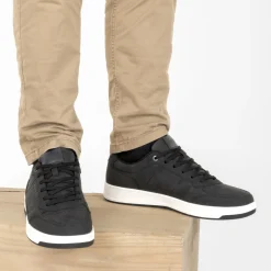Baskets NOIR Homme Motif Uni Lacets
