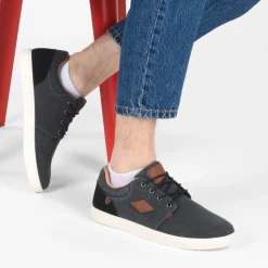 Baskets NOIR Homme Motif Uni Lacets