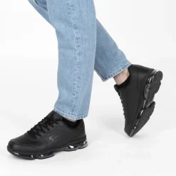 Baskets NOIR Homme Motif Uni Lacets