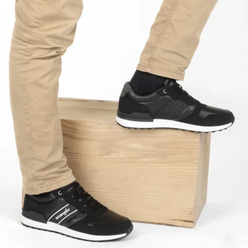 Baskets NOIR Homme Motif Uni Lacets