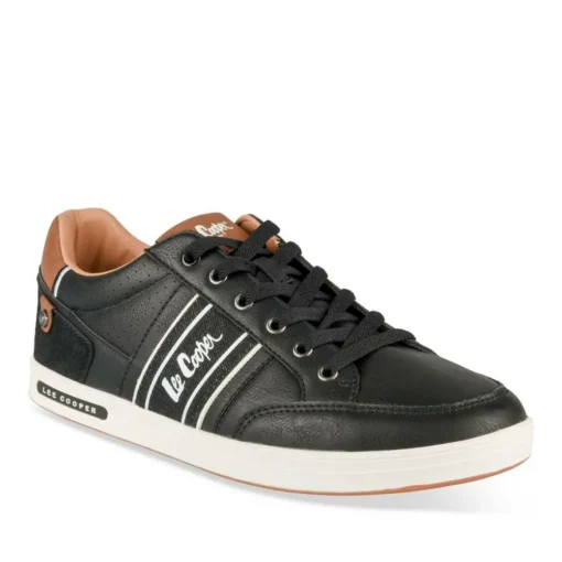 Baskets NOIR Homme Motif Uni Lacets