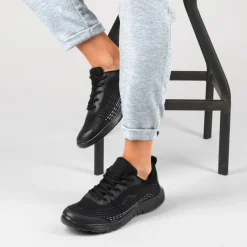 Baskets NOIR Homme Motif Uni Lacets
