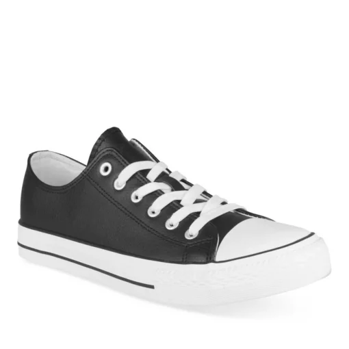 Baskets NOIR Homme Motif Uni Lacets