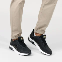 Baskets NOIR Homme Motif Uni Lacets