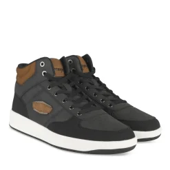 Baskets NOIR Homme Motif Uni Lacets