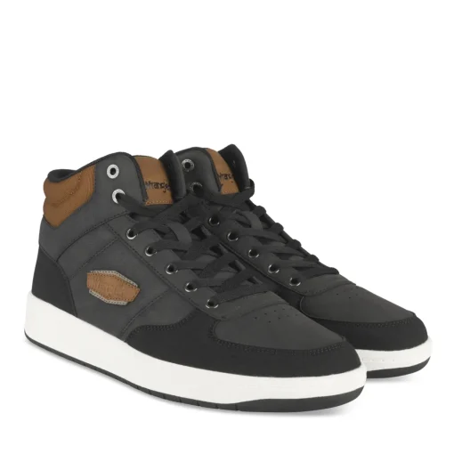 Baskets NOIR Homme Motif Uni Lacets