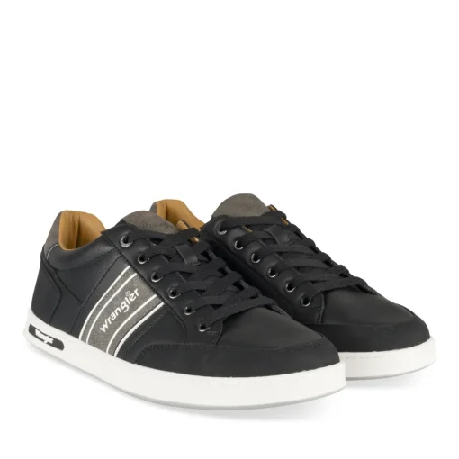 Baskets NOIR Homme Motif Uni Lacets