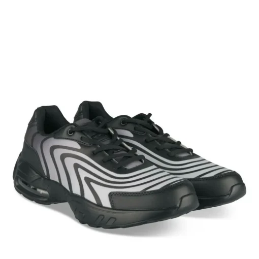 Baskets NOIR Homme Motif Uni Lacets