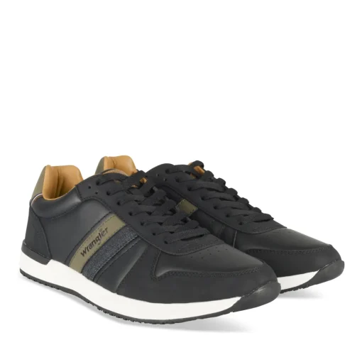 Baskets NOIR Homme Motif Uni Lacets