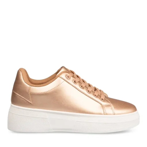 Baskets OR Femme Motif Uni Lacets