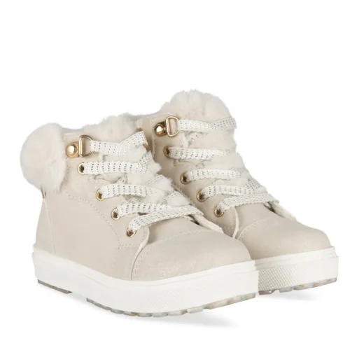 Baskets OR Fille Motif Uni Lacets + Fermeture éclair