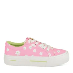 Baskets ROSE Femme Motif Fleuri Lacets