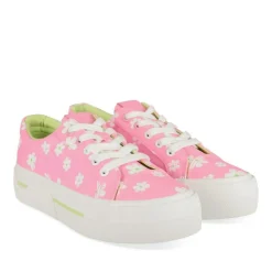 Baskets ROSE Femme Motif Fleuri Lacets