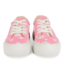 Baskets ROSE Femme Motif Fleuri Lacets