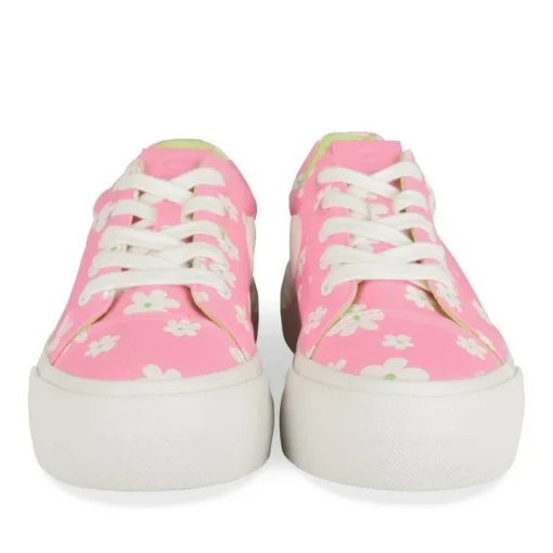 Baskets ROSE Femme Motif Fleuri Lacets